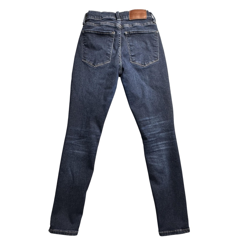 Lucky Brand Jeans Womens 2/26 Dark‎ Wash High Rise Bridgette Skinny Distressed